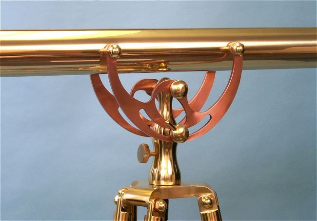 Stanley London 60mm Engravable Brass Harbormaster Telescope w/ Mahogany Tripod