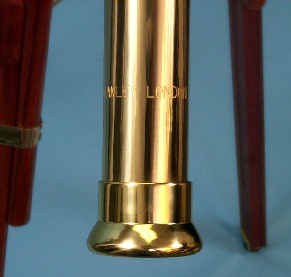 Stanley London 60mm Engravable Brass Harbormaster Telescope w/ Mahogany Tripod