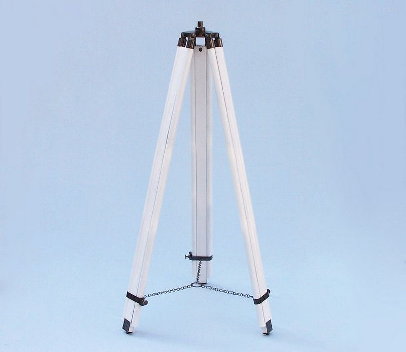 Hampton Nautical 62-inch Floor Standing Admiral's Oil-Rubbed Bronze-White Leather Binoculars